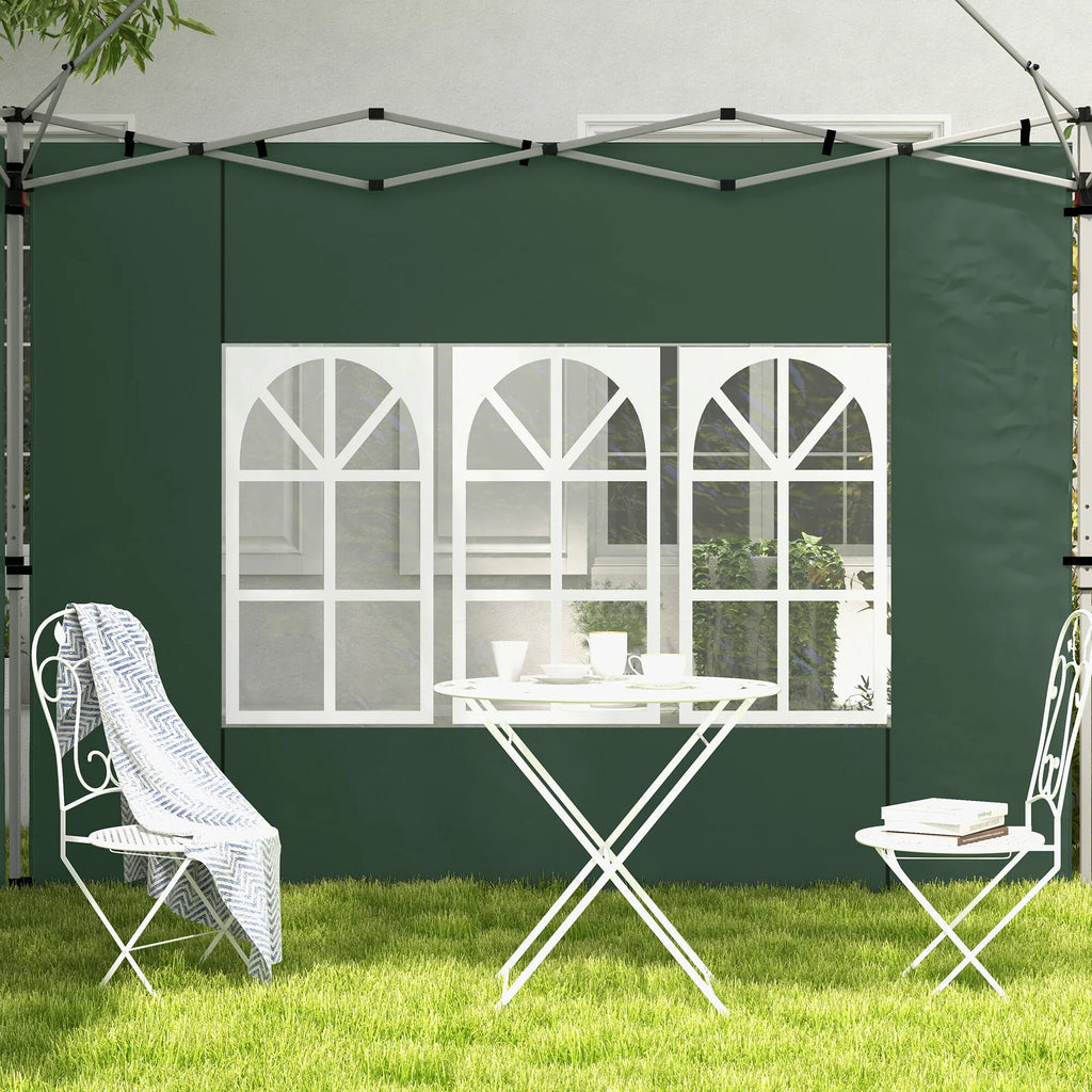 Pavėsinės sienelės 3x3/3x4 m, 2 vnt., su langais, žalios