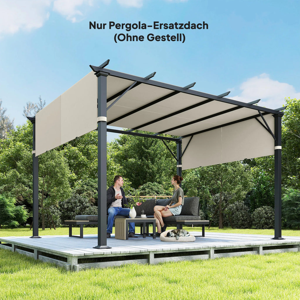Pavėsinės stogas 3x3 m, apsauginis, kreminės baltos spalvos