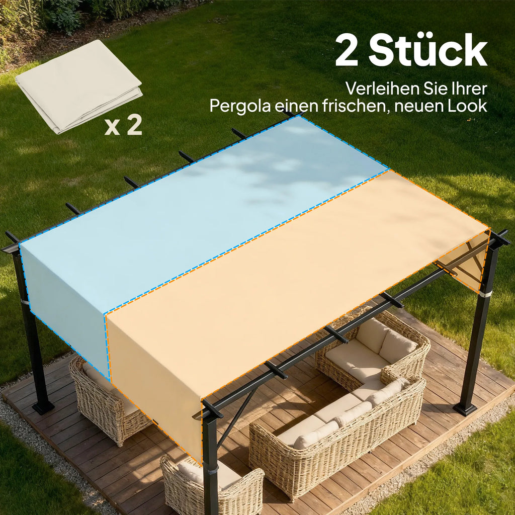 Pavėsinės stogas 3x3 m, apsauginis, kreminės baltos spalvos