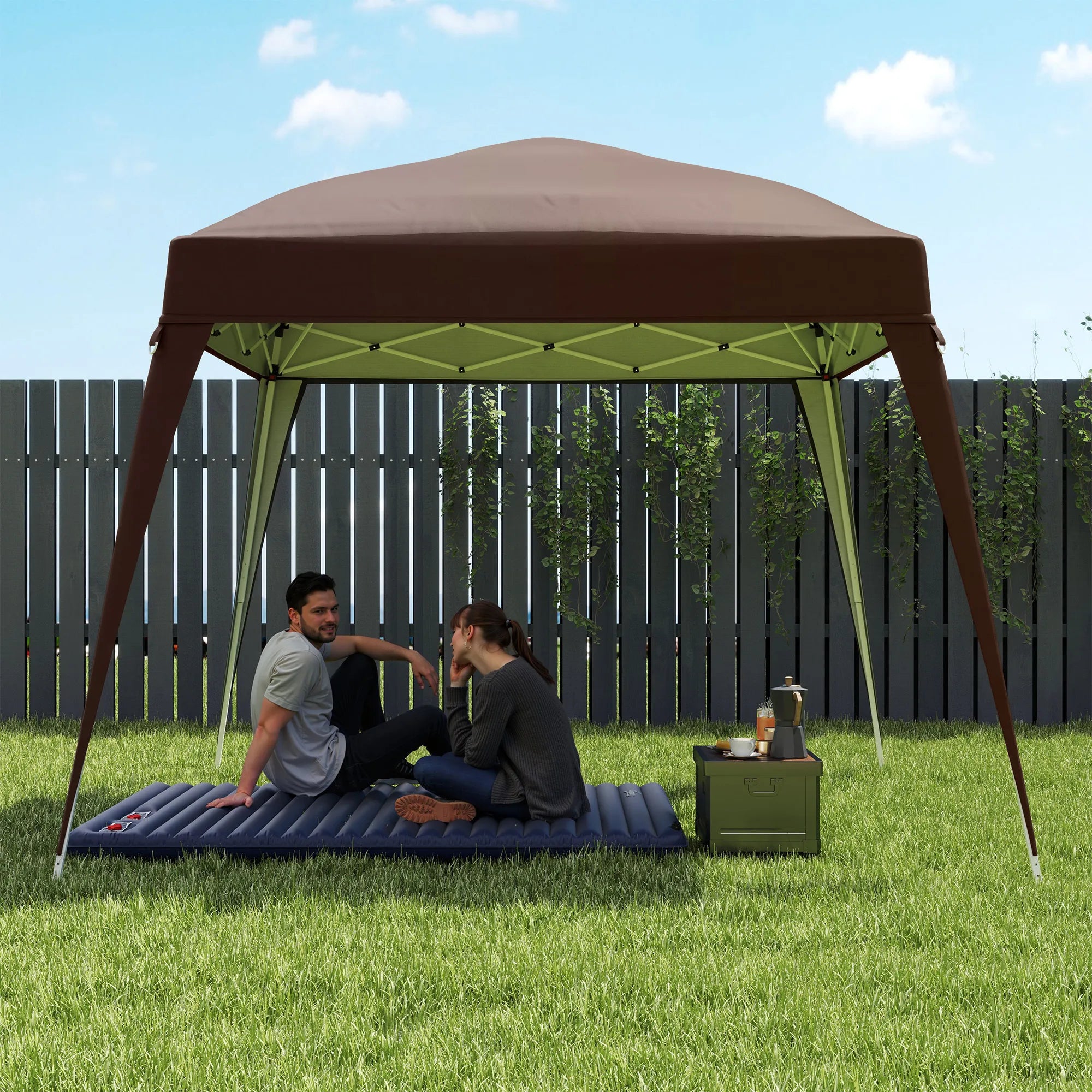 Pavilionų atsarginis stogas, atsarginė tentinė danga paviljonui (pagrindo matmenys 3x3 m / viršutinės dalies matmenys 2,4x2,4 m), atsarginis sodo palapinės stogas, UPF50+