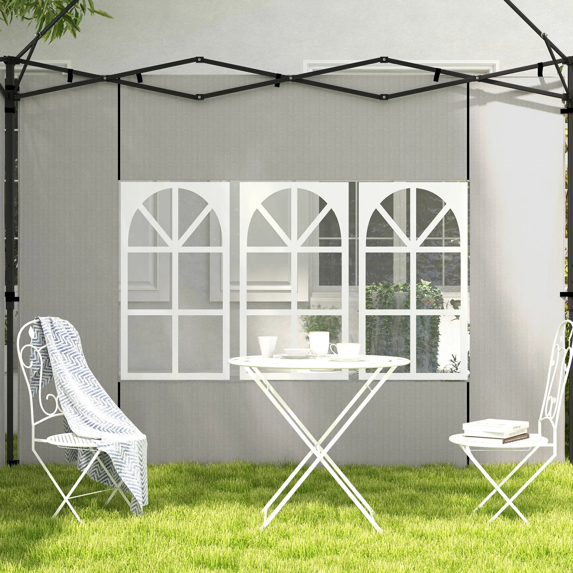 Paviljono sienelės, 2 vnt., baltos 3x3, 3x6
