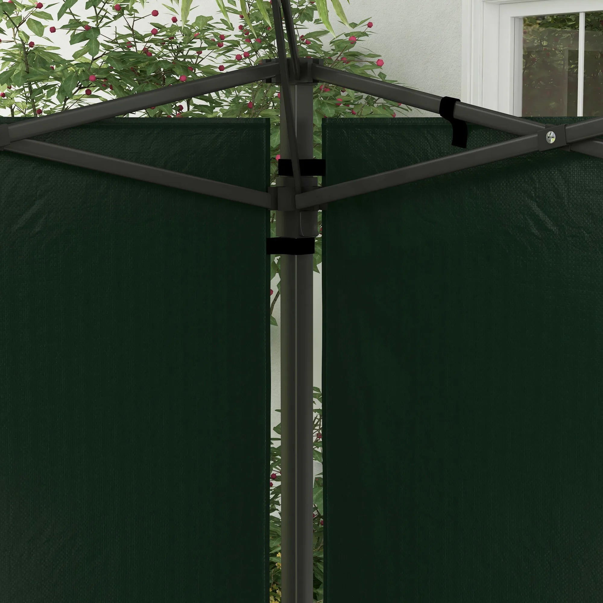 Paviljono sienelės 2 vnt. su langais, tamsiai žalios 3x3 3x6