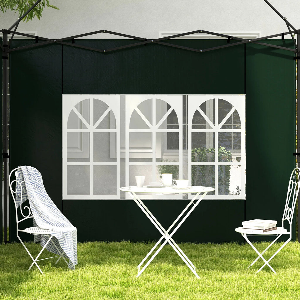 Paviljono sienelės 2 vnt. su langais, tamsiai žalios 3x3 3x6