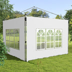 Paviljono sienelės su langais 3x3/3x4 m, 2 vnt., baltos