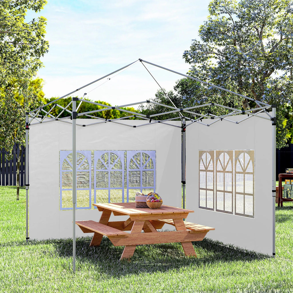 Paviljono sienelės su langais 3x3/3x4 m, 2 vnt., baltos