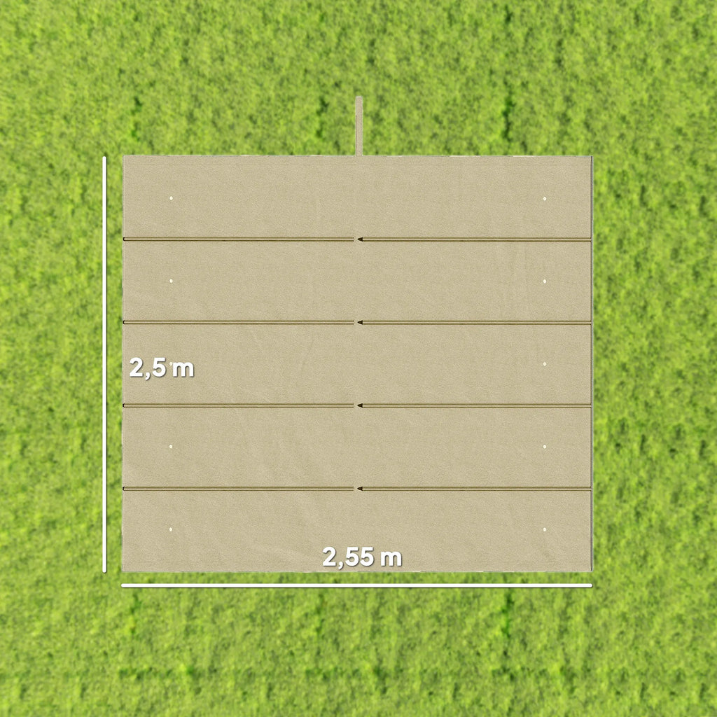 Paviljono stogas 3 x 3 m, keičiamas, su vandens nutekėjimo angomis, poliesteris, smėlio spalvos, 250 x 255 cm