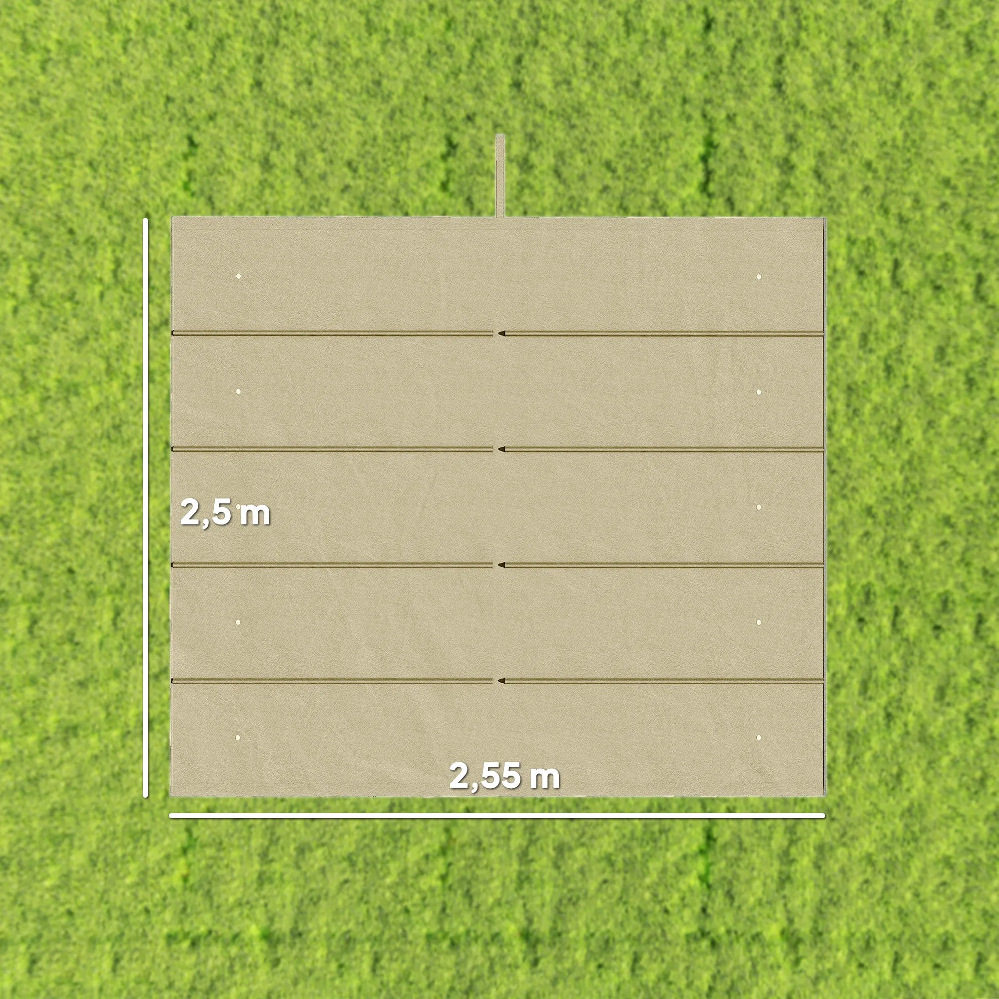 Paviljono stogas 3 x 3 m, keičiamas, su vandens nutekėjimo angomis, poliesteris, smėlio spalvos, 250 x 255 cm