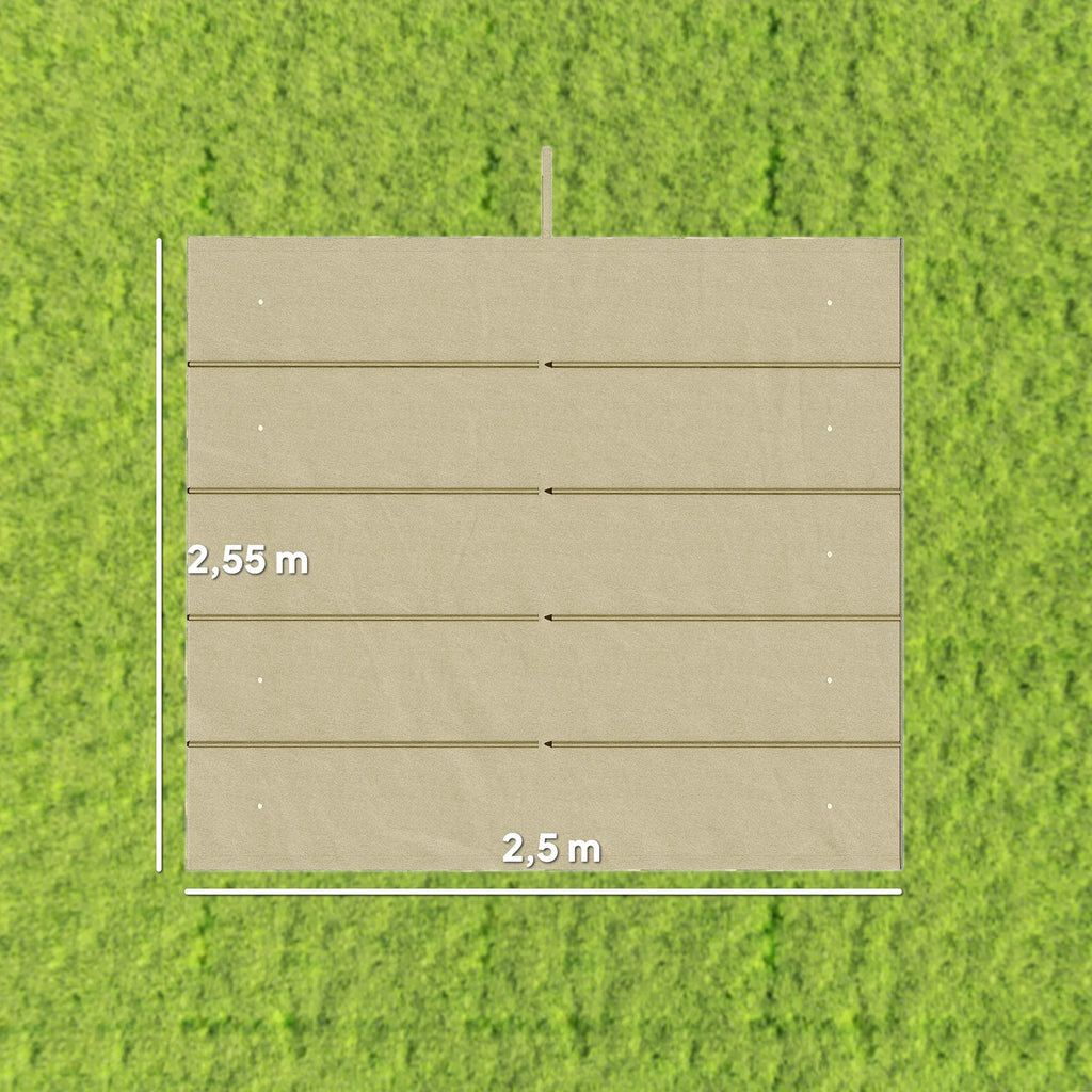 Paviljono stogas 3 x 3 m, keičiamas, su vandens nutekėjimo angomis, poliesteris, smėlio spalvos, 250 x 255 cm