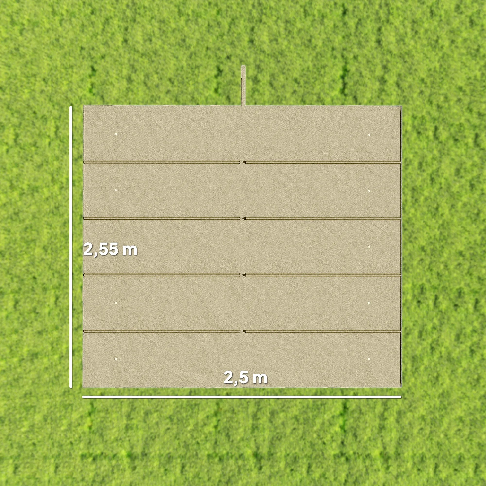 Paviljono stogas 3 x 3 m, keičiamas, su vandens nutekėjimo angomis, poliesteris, smėlio spalvos, 250 x 255 cm