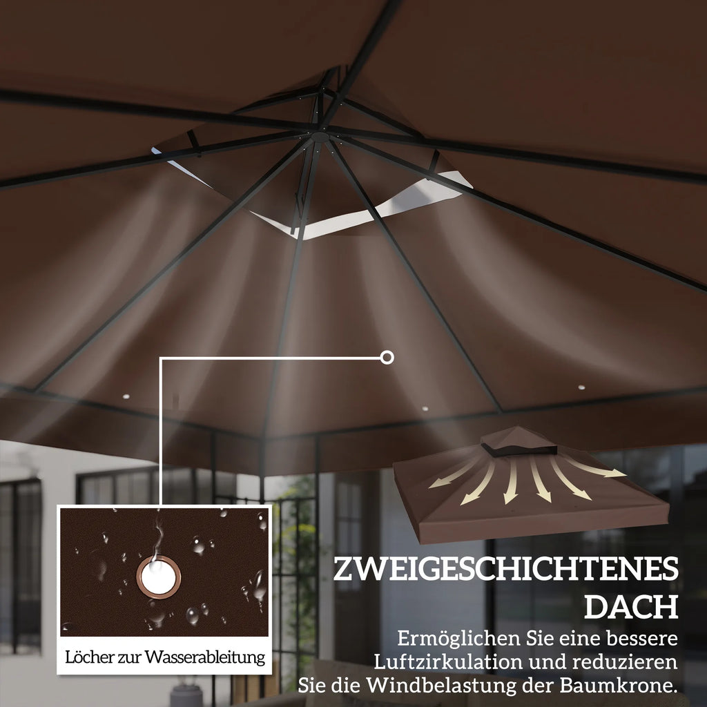 Paviljono stogas 3 x 3 m, ruda spalva