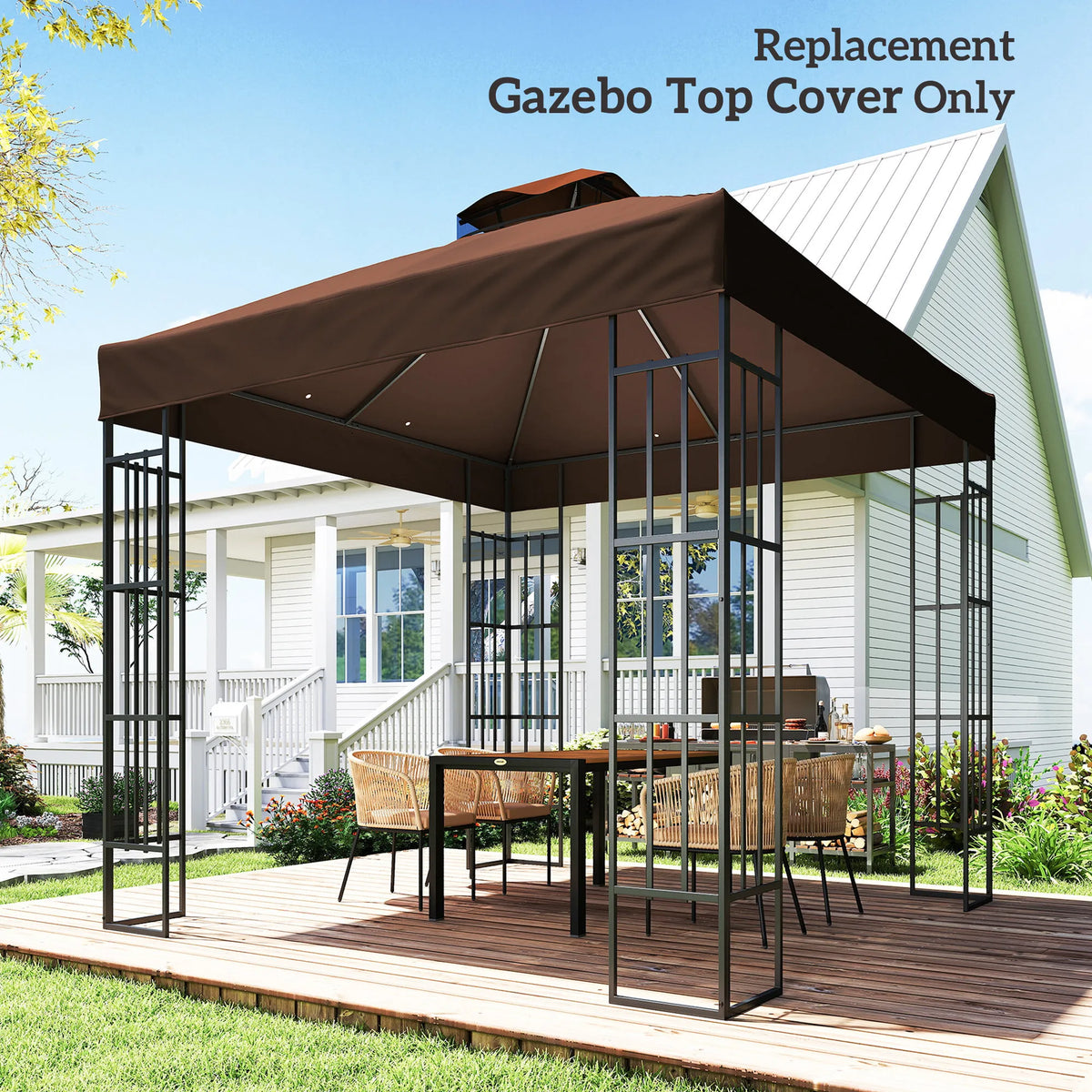 Paviljono stogas 3 x 3 m, ruda spalva