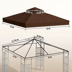 Paviljono stogas 3 x 3 m, ruda spalva