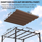Paviljono stogas 3x3 m pergolei, ruda