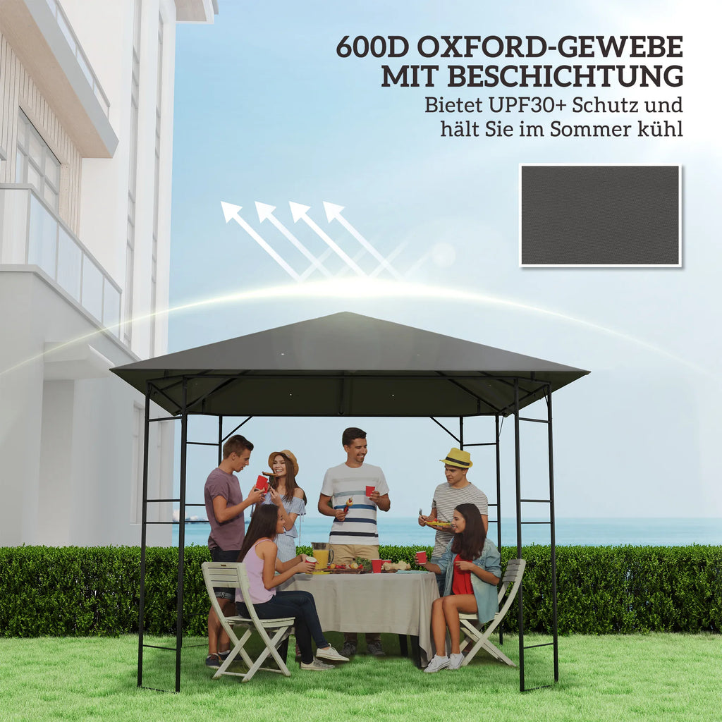 Paviljono stogas 3x3 m, su apsauga nuo saulės, pilkas