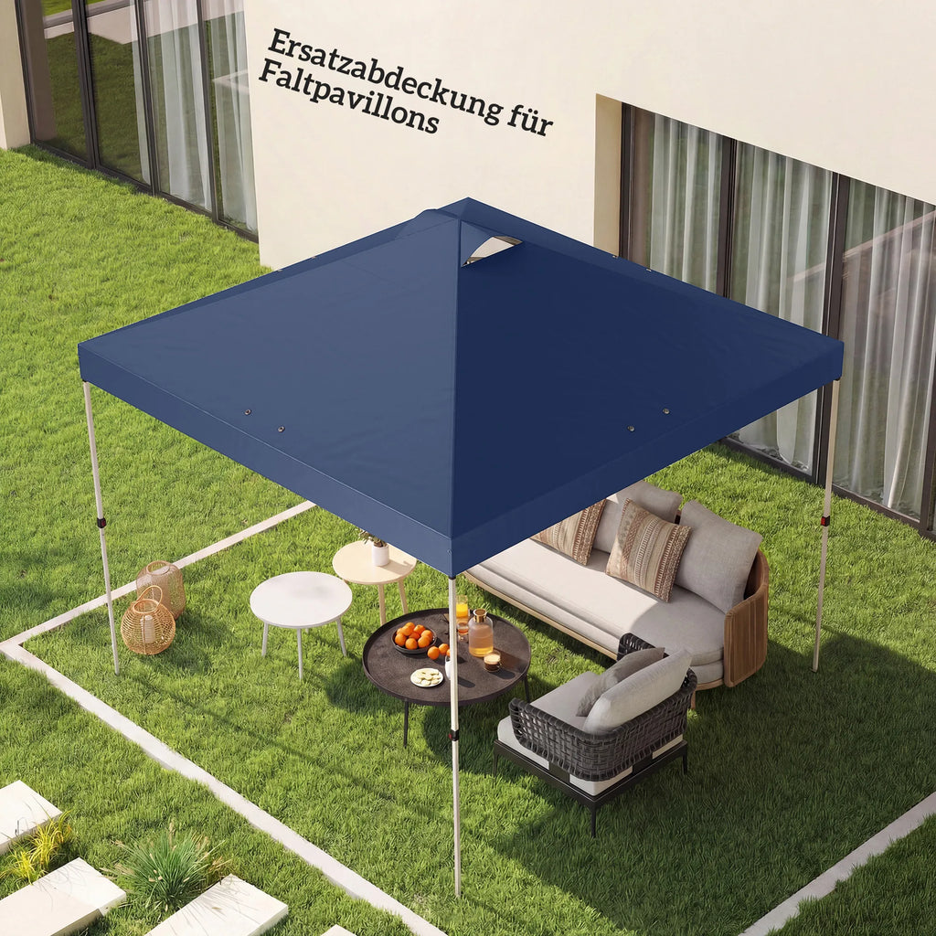 Paviljono stogas 3x3 m, su UV50+ apsauga ir 8 drenažo angomis, mėlynas