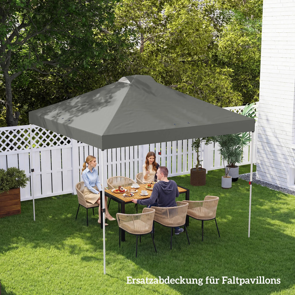 Paviljono stogas 3x3 m, su UV50+ apsauga, vandeniui atsparus, šviesiai pilkas