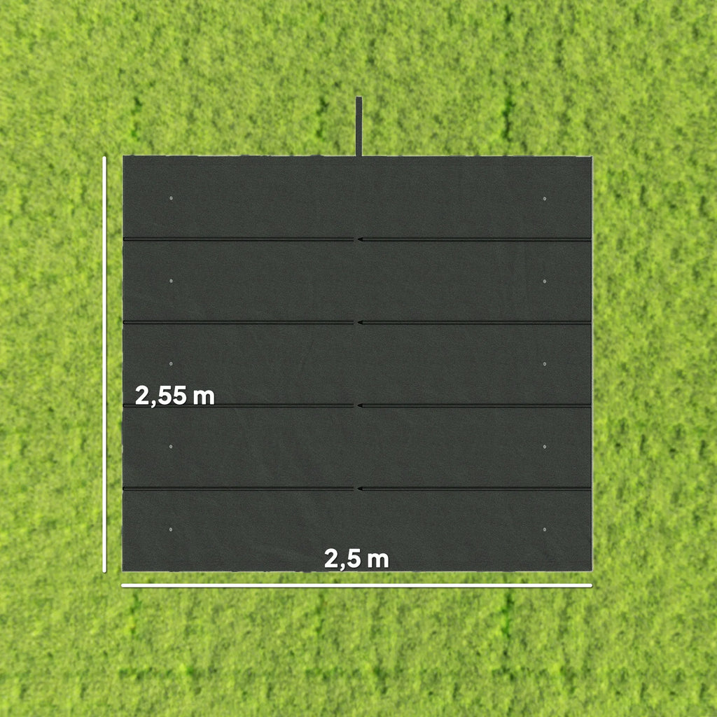 Paviljono stogas 3x3 m, su vandens nutekėjimo angomis, 2,50 x 2,55 m, tamsiai pilkas