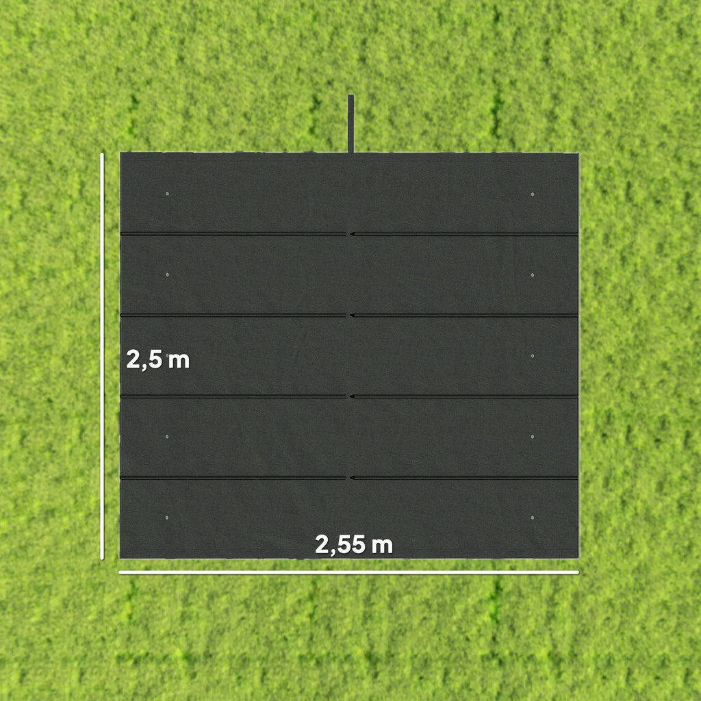 Paviljono stogas 3x3 m, su vandens nutekėjimo angomis, 2,50 x 2,55 m, tamsiai pilkas
