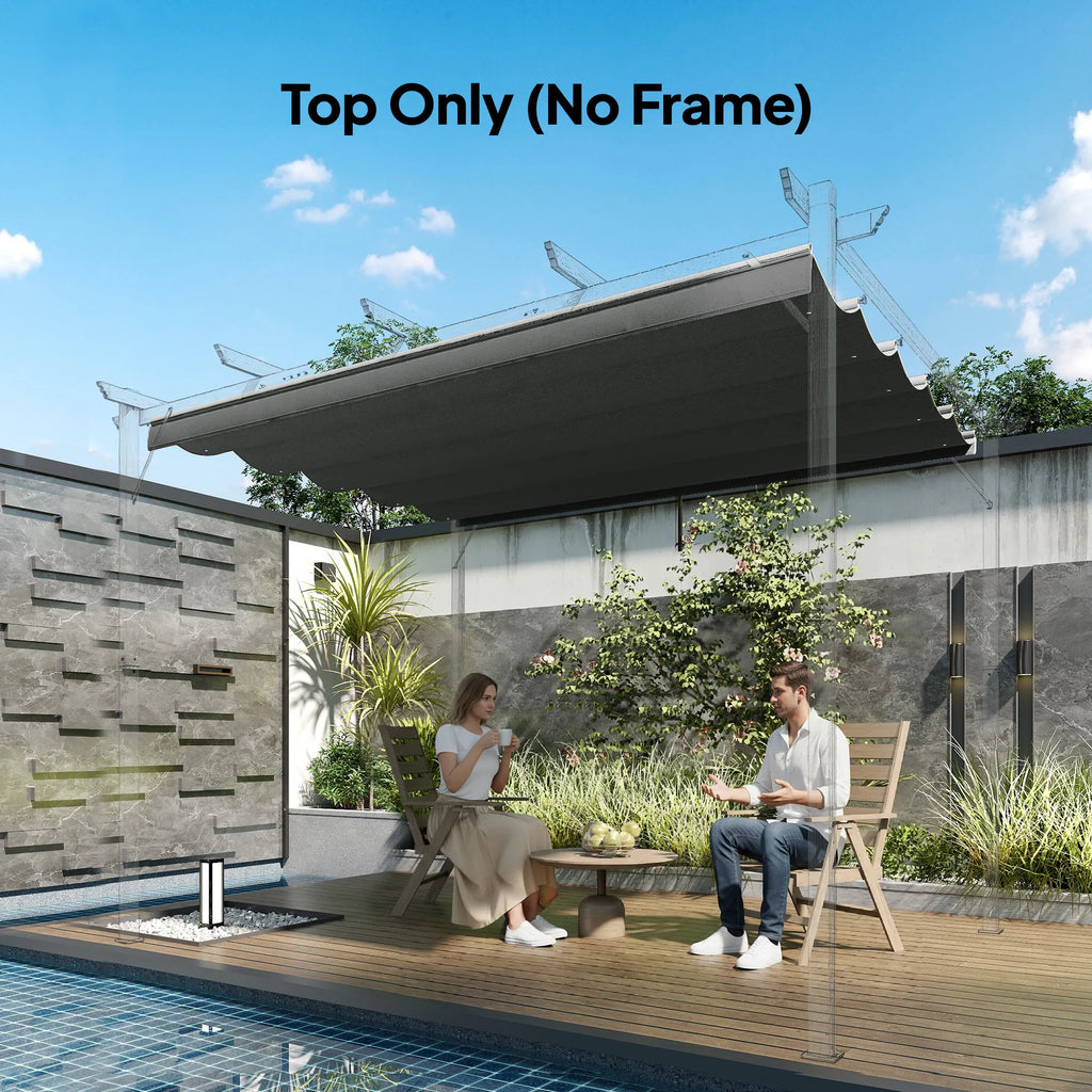 Paviljono stogas 3x3 m, su vandens nutekėjimo angomis, 2,50 x 2,55 m, tamsiai pilkas