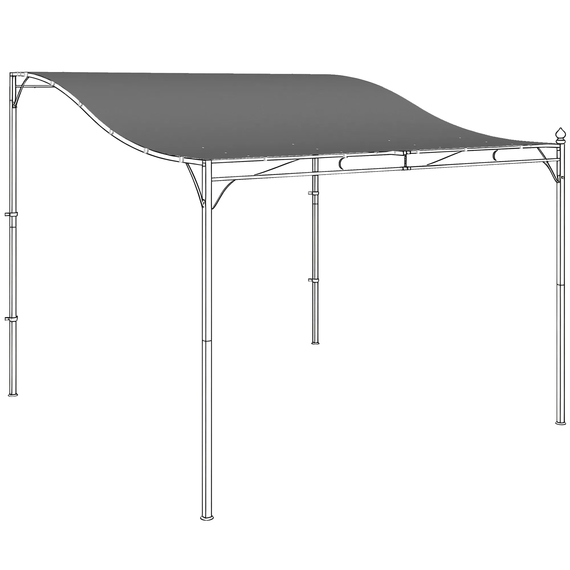 Paviljono stogas 3x3 m tamsiai pilkas