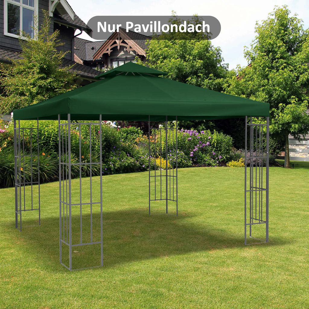 Paviljono stogas 3x3 m tamsiai žalias