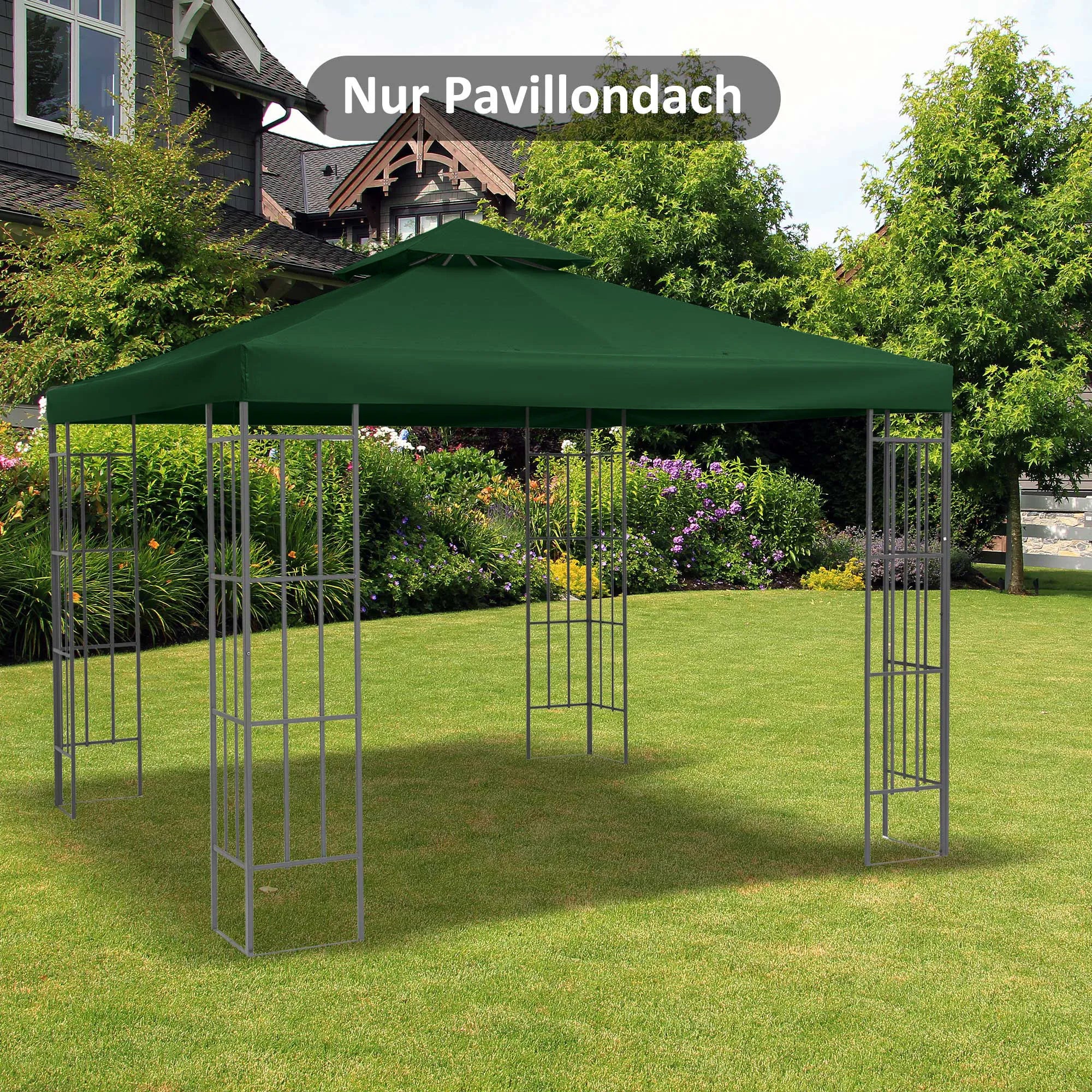 Paviljono stogas 3x3 m tamsiai žalias
