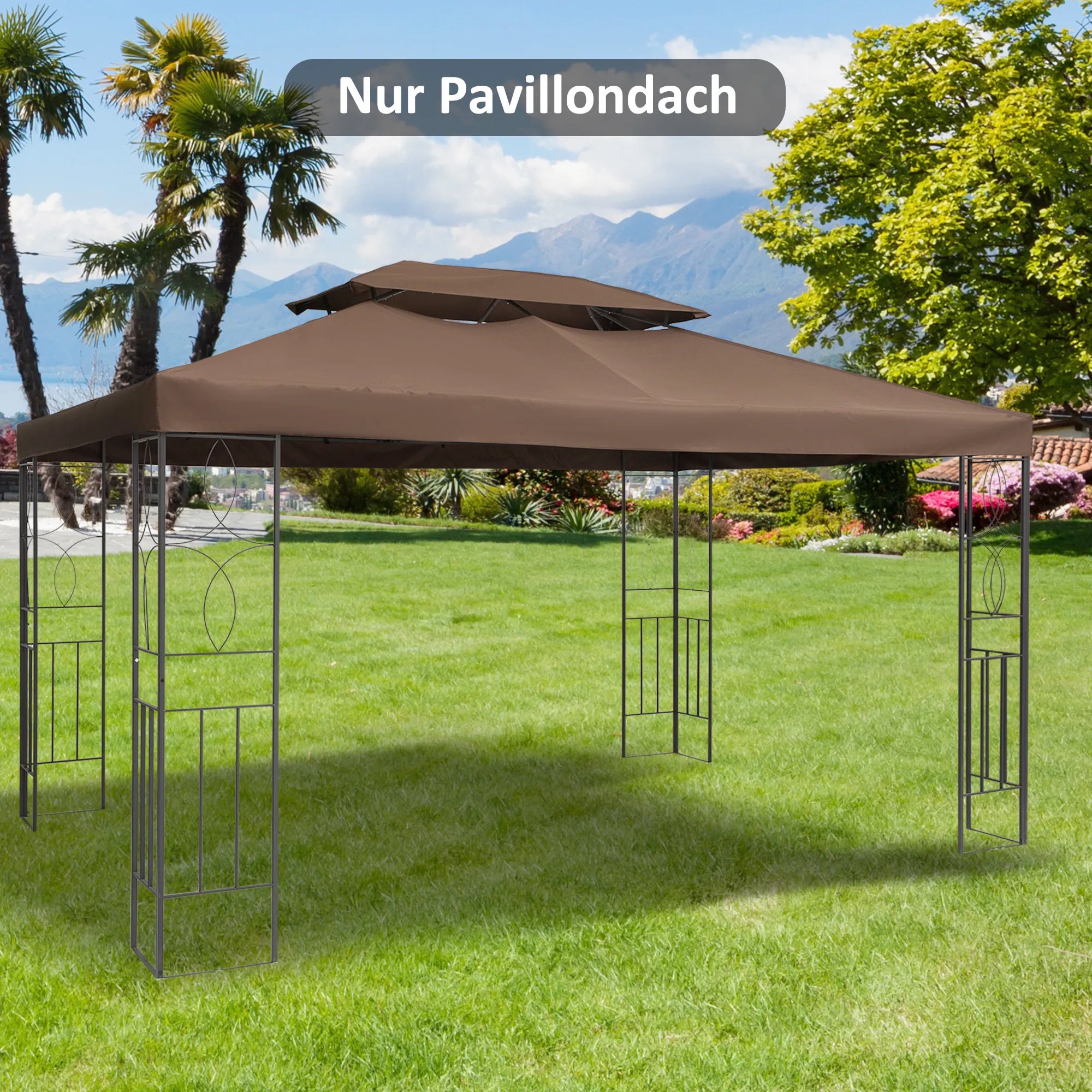 Paviljono stogas 3x4 m kavos spalvos