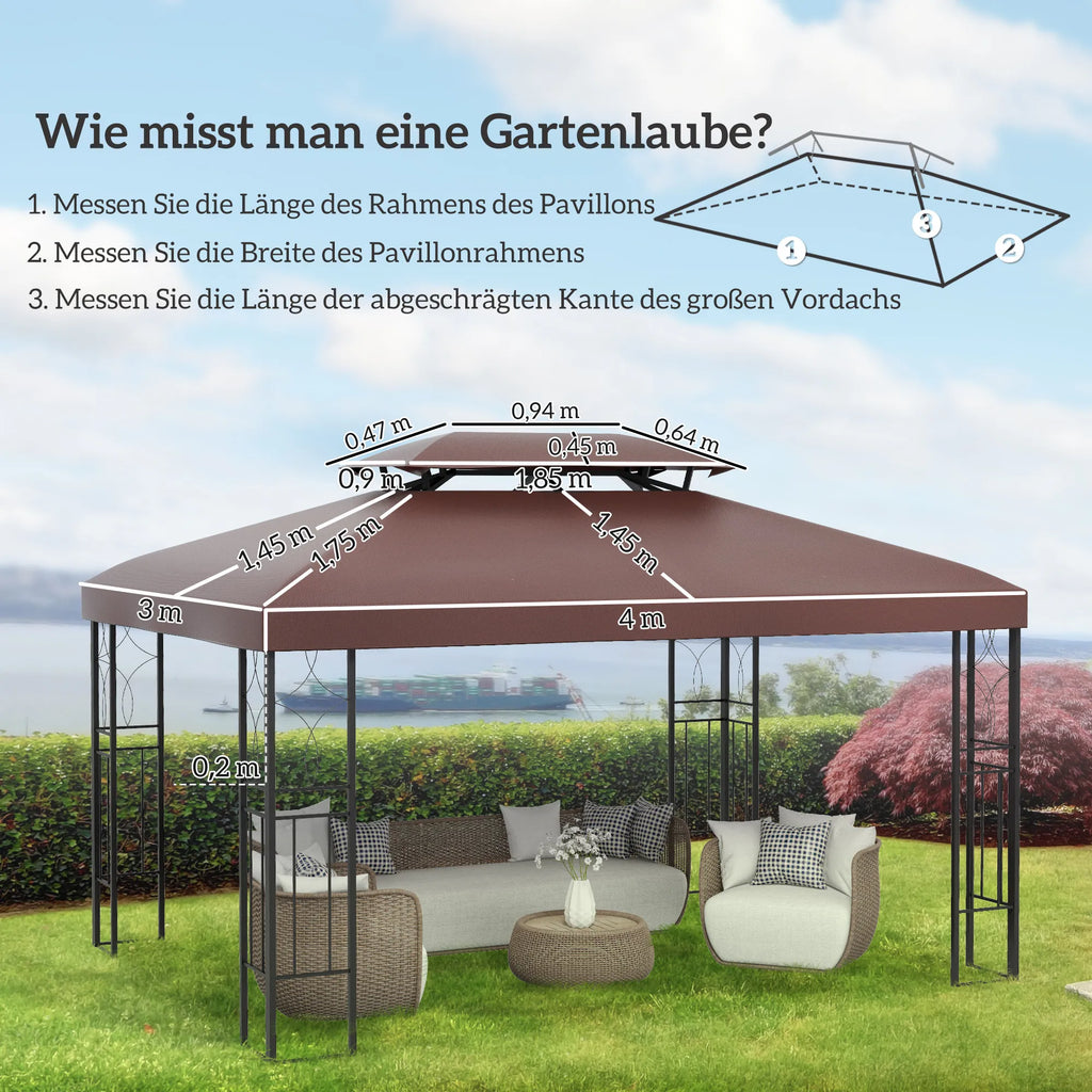 Paviljono stogas 3x4 m kavos spalvos