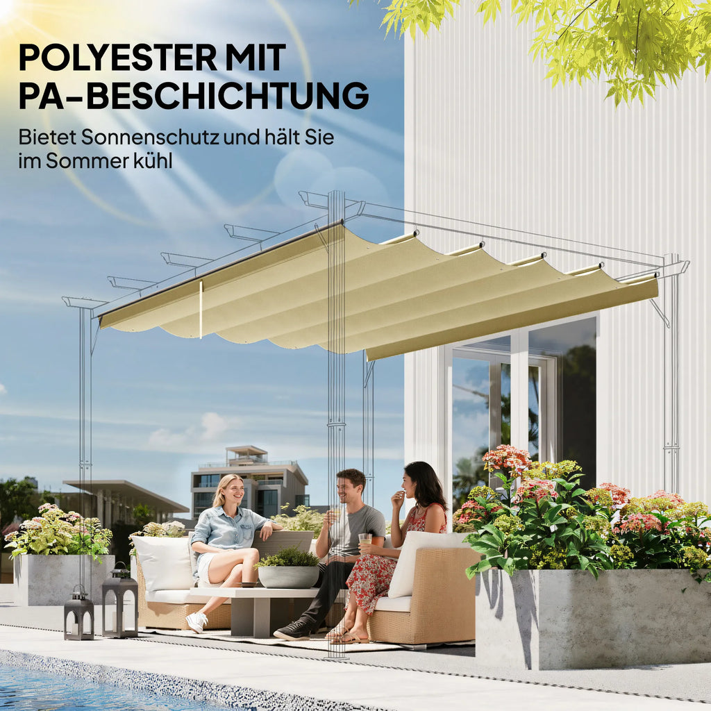 Paviljono stogas atlenkiamas 350x260 cm, smėlio spalvos