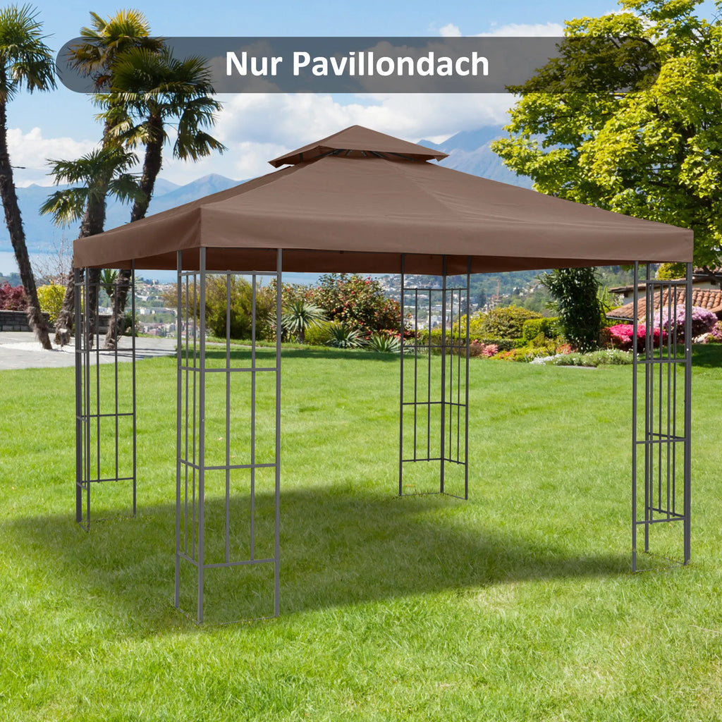 Paviljono stogas atsarginis 3 x 3 m, kavos spalvos