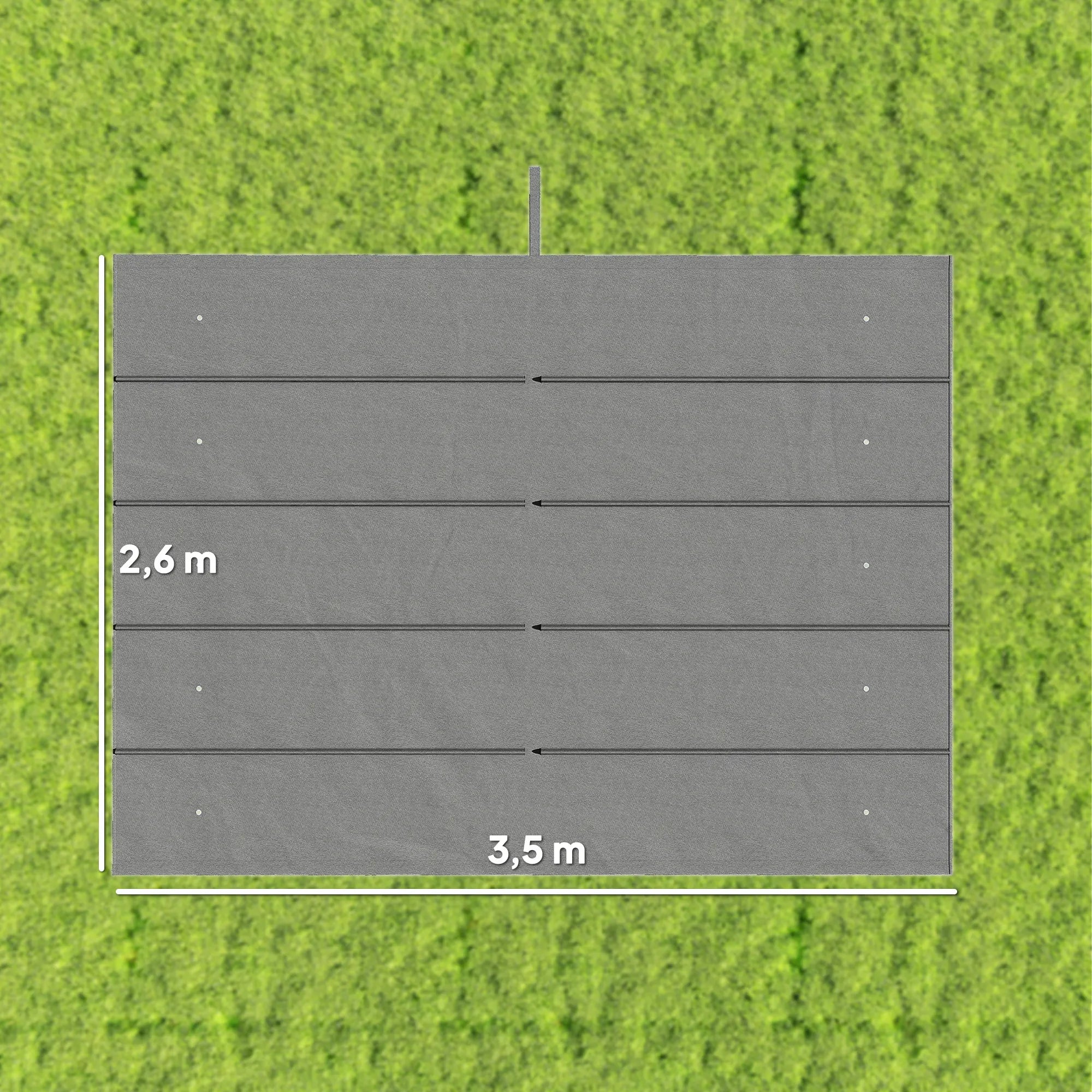 Paviljono stogas atsarginis, 350x260 cm, šviesiai pilkas