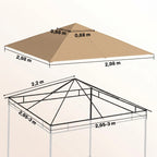 Paviljono stogas vandeniui atsparus 298x295 cm smėlio spalva