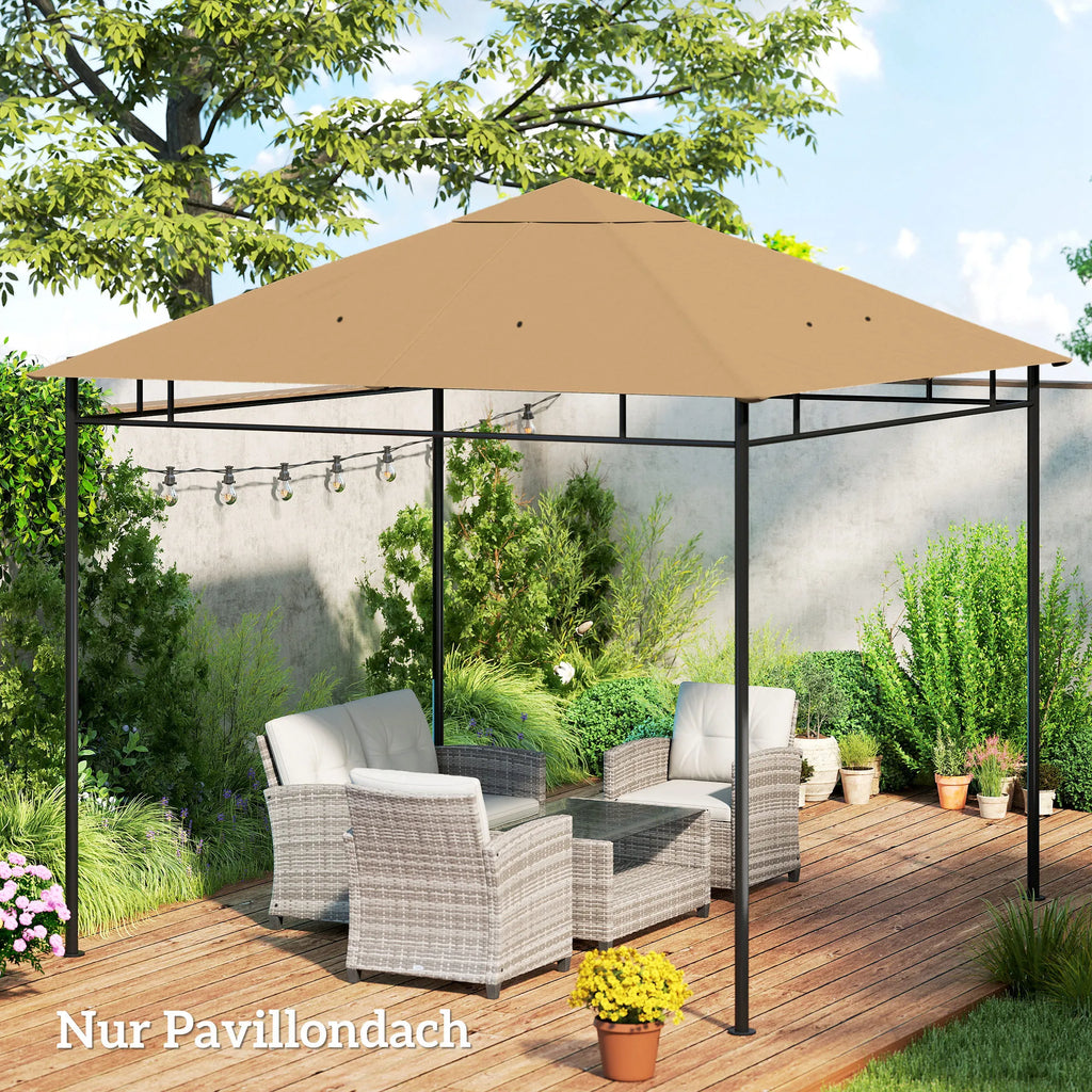 Paviljono stogas vandeniui atsparus 298x295 cm smėlio spalva