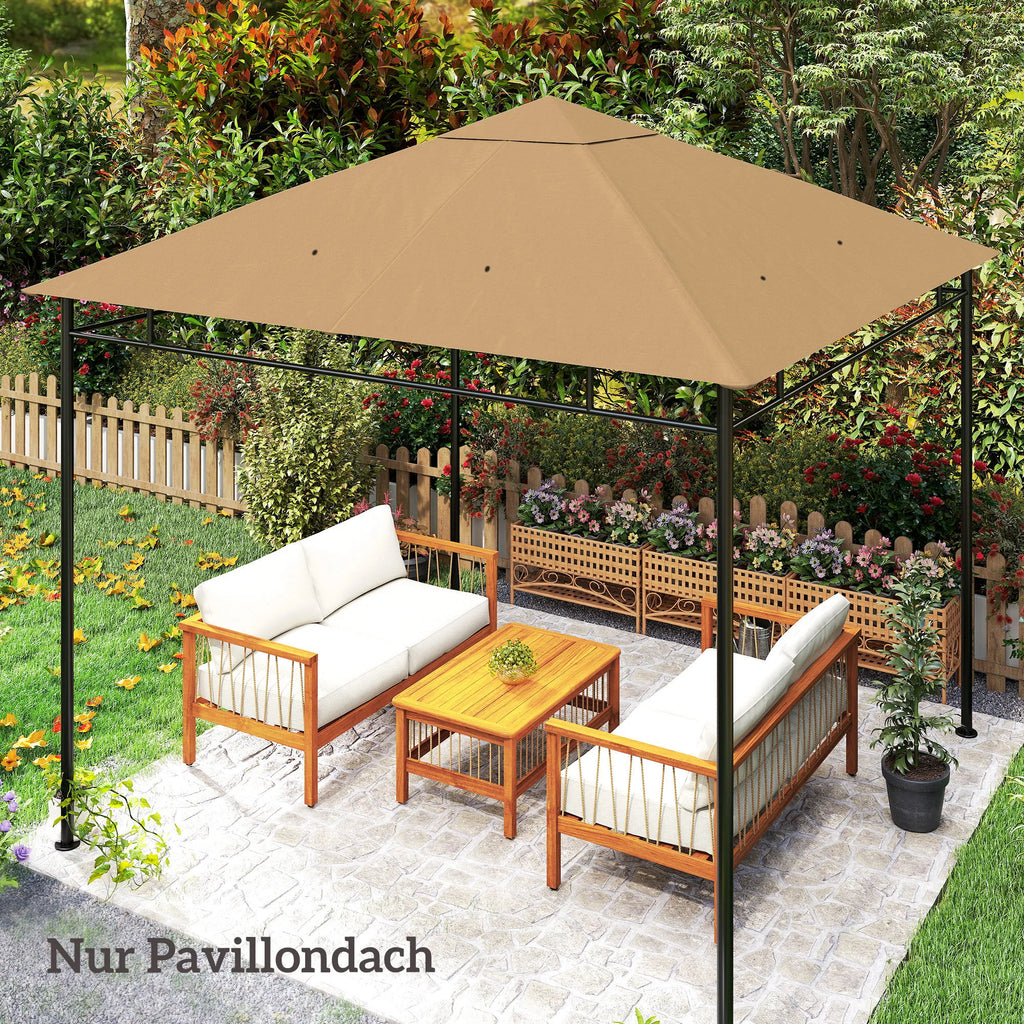 Paviljono stogas vandeniui atsparus 298x295 cm smėlio spalva