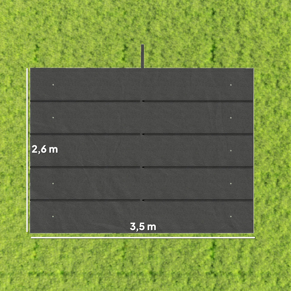 Paviljono stogo danga 4x3 m rėmams, su vandens nutekėjimo angomis, 3,50 x 2,6 m, tamsiai pilka