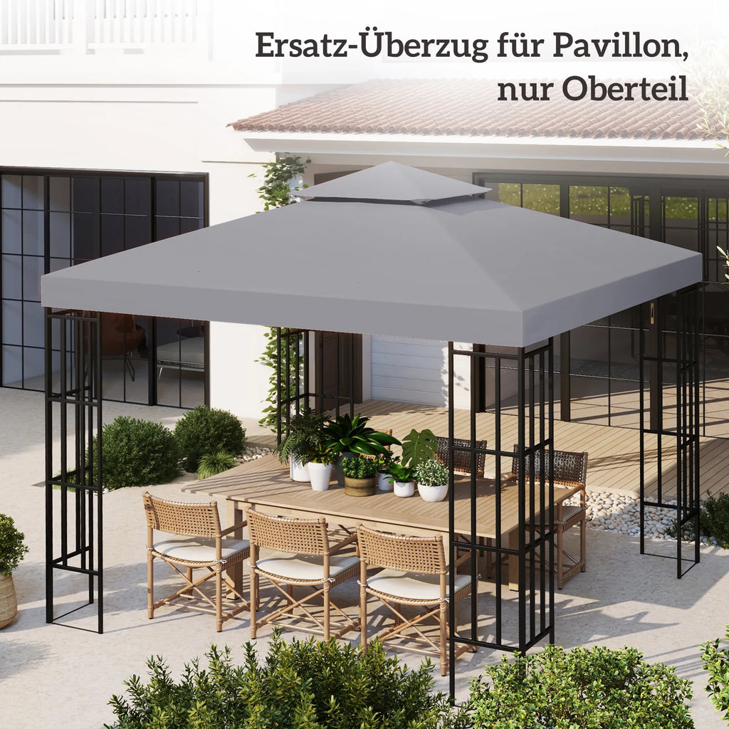 Paviljono stogo danga, paviljono stogas 3×3 m, vandeniui atspari, su drenažo angomis, šviesiai pilka
