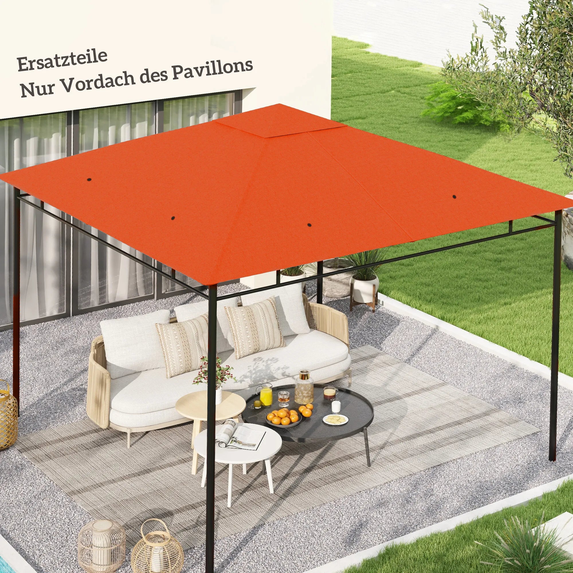 Paviljono stogo užvalkalas, 298 x 295 cm, oranžinis