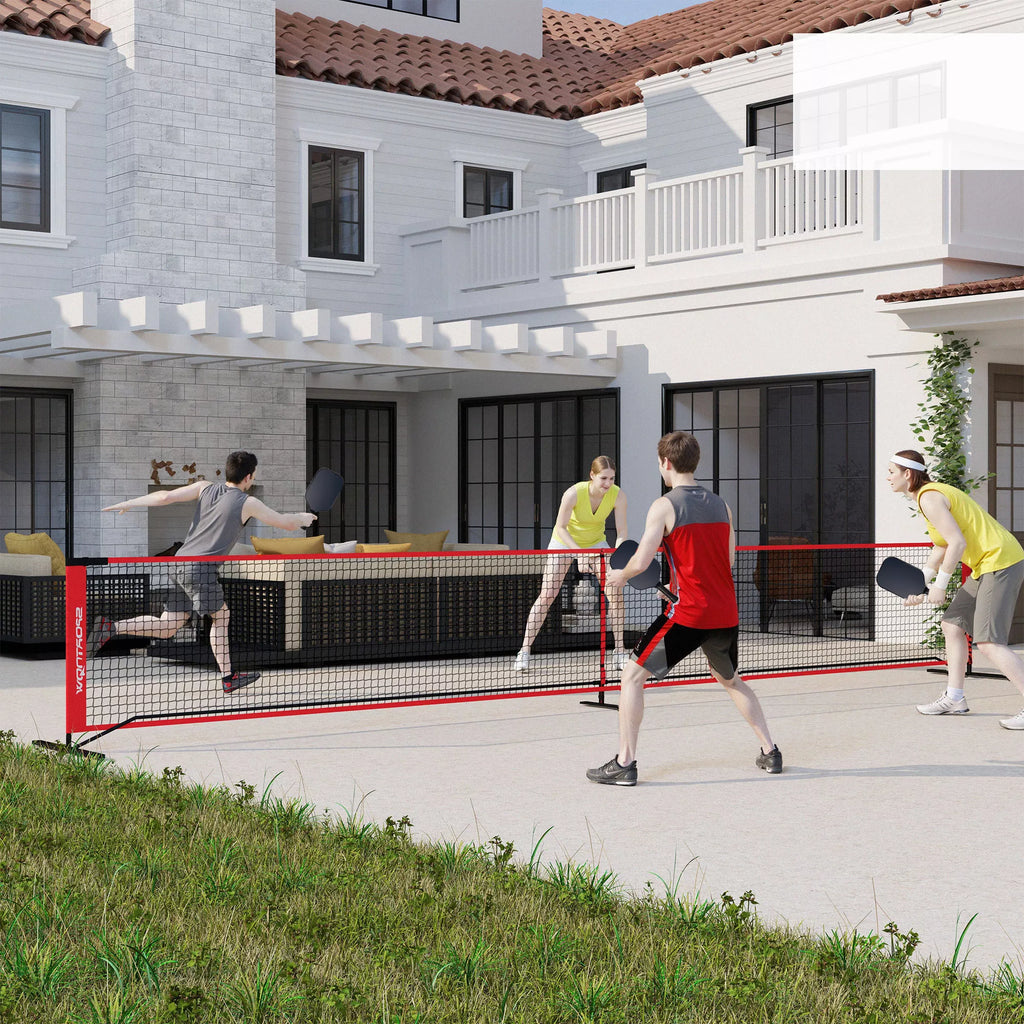 Pickleball tinklas su stovu ir priedais, raudonas
