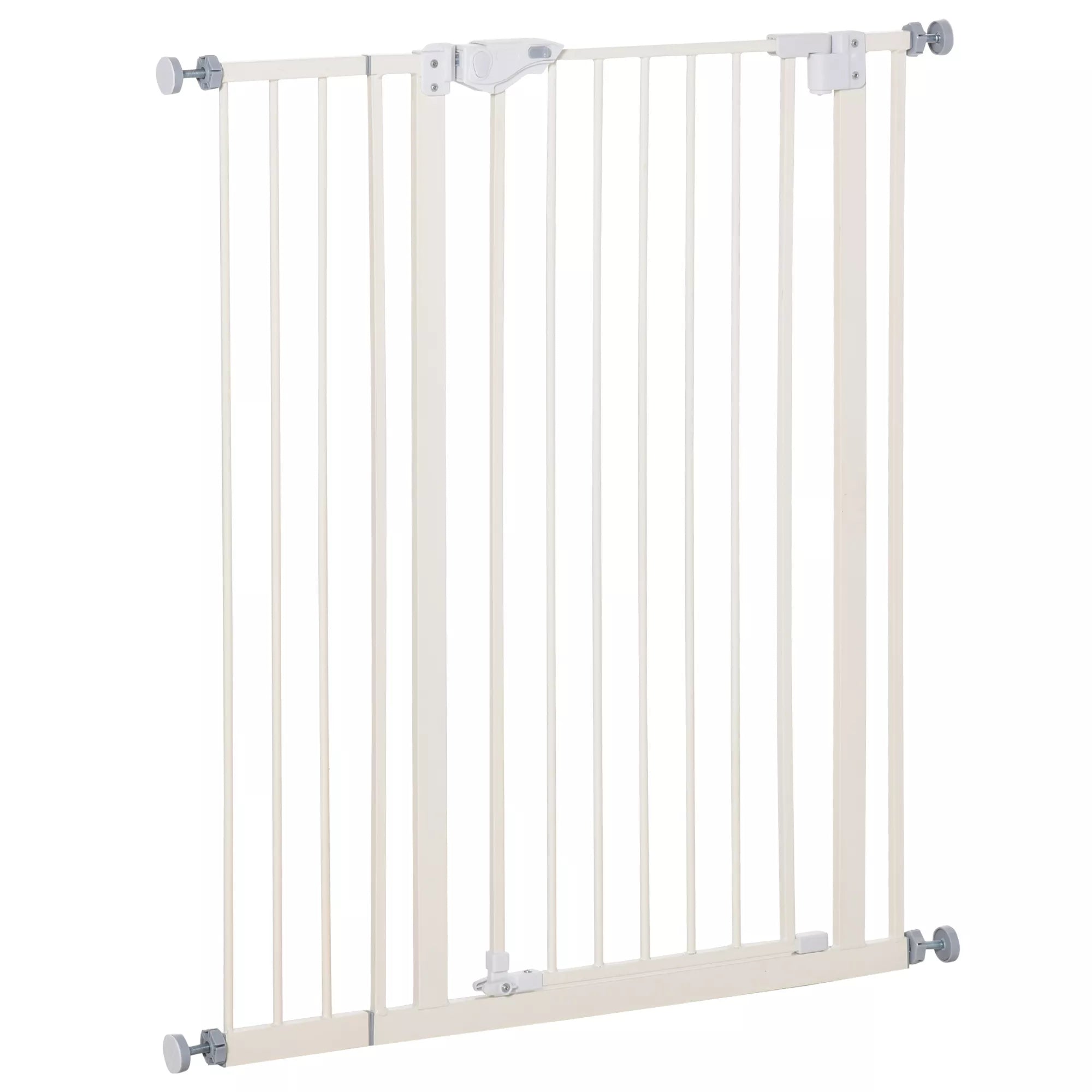 Apsauginė tvora šunims, ypač aukšta, automatinis užraktas, metalinis rėmas, 97,5 x 104,1 cm, balta