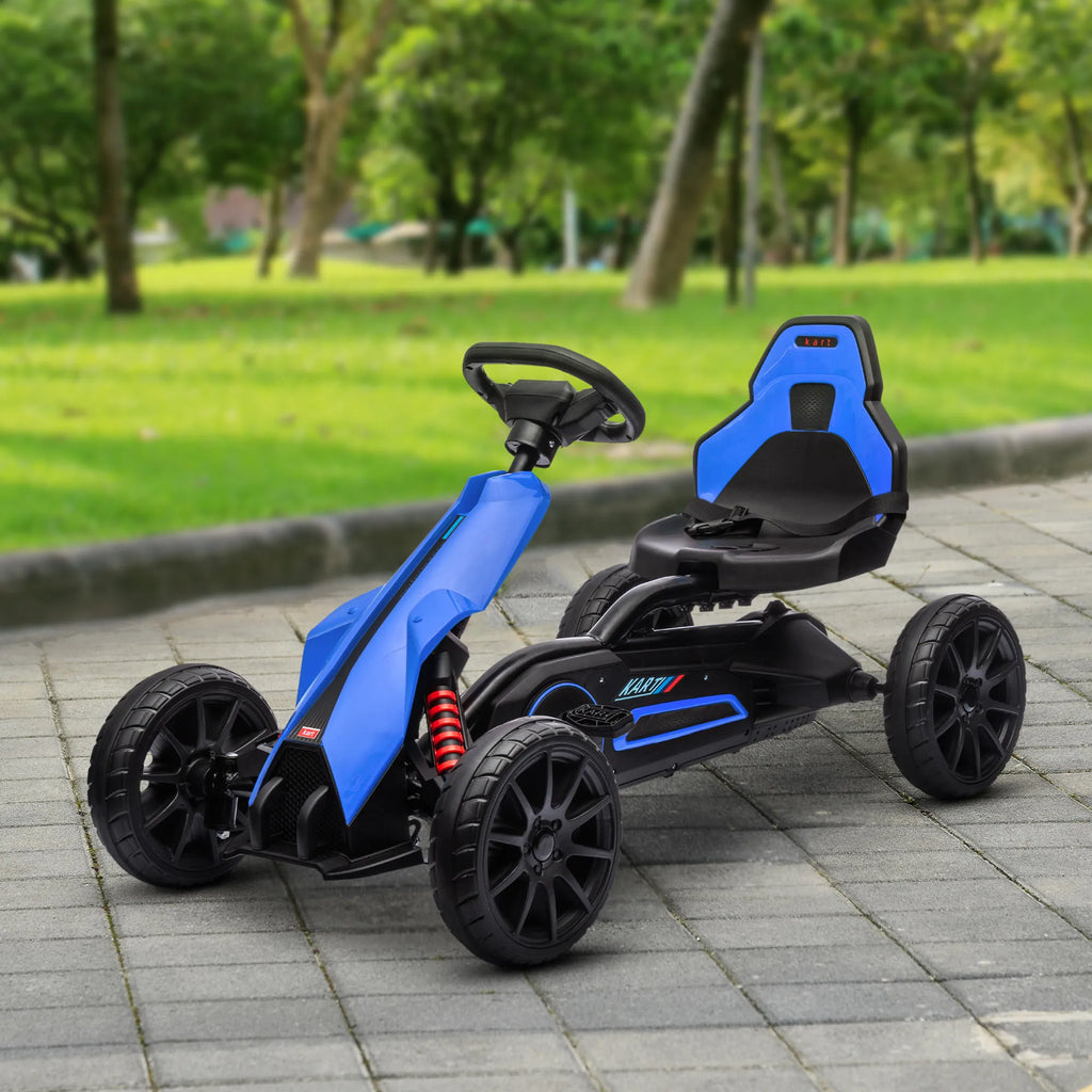 Pedalinis kartingas su atbuline eiga, vaikams nuo 3 iki 8 metų, mėlynas