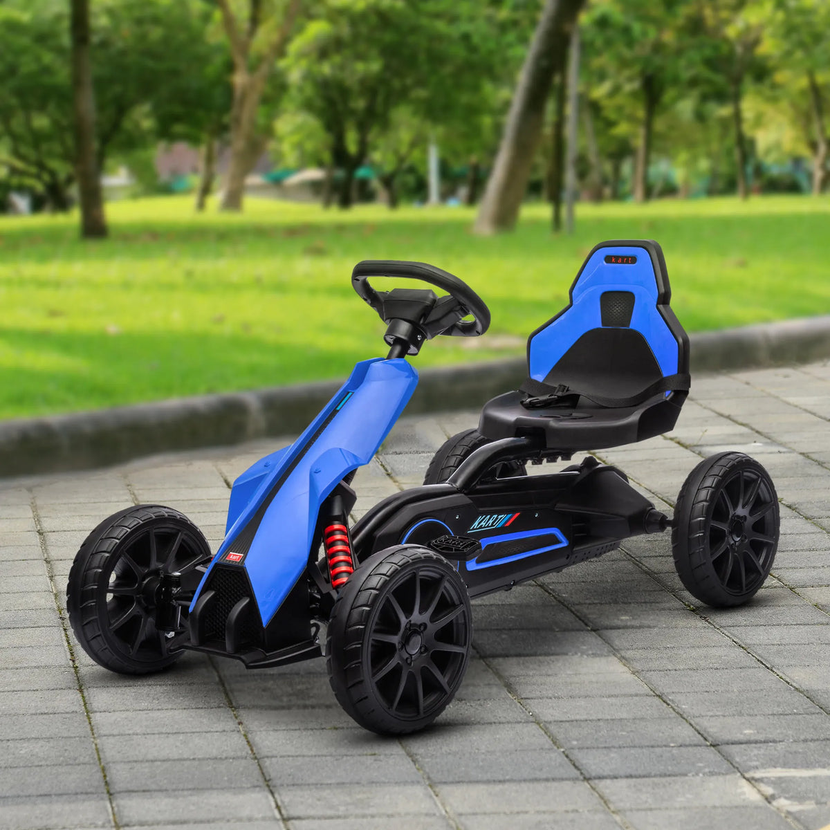 Pedalinis kartingas su atbuline eiga, vaikams nuo 3 iki 8 metų, mėlynas