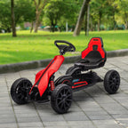 Pedalinis kartingas su atbuline pavara, vaikams nuo 3 iki 8 metų, raudonos spalvos