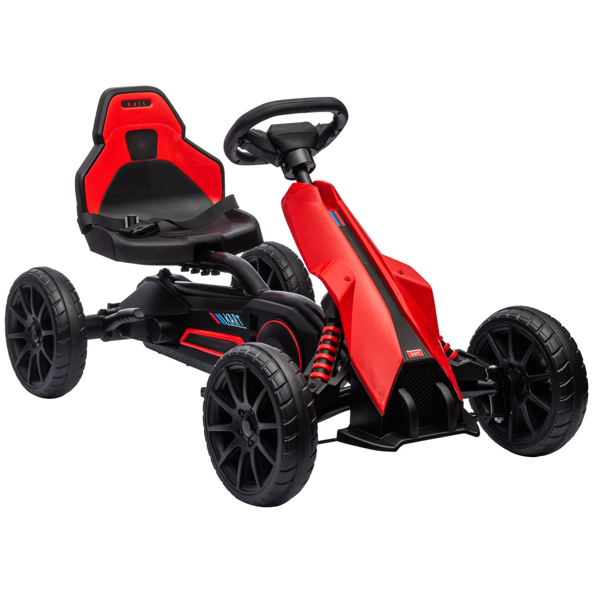 Pedalinis kartingas su atbuline pavara, vaikams nuo 3 iki 8 metų, raudonos spalvos