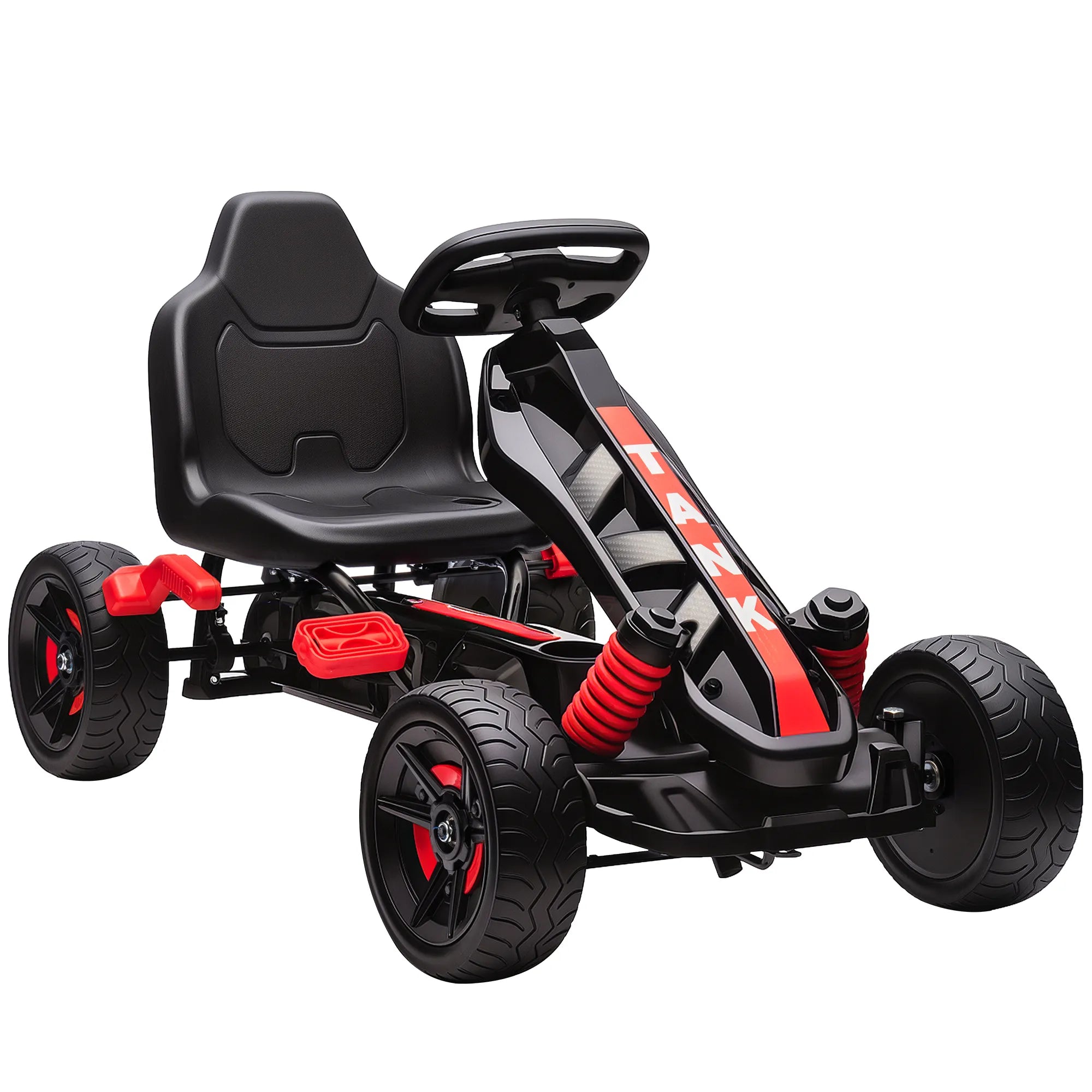 Pedalinis kartingas vaikams 3–6 metų, raudonos spalvos