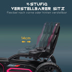 Pedalinis kartingas vaikams 3–8 metų, reguliuojama sėdynė, rožinis