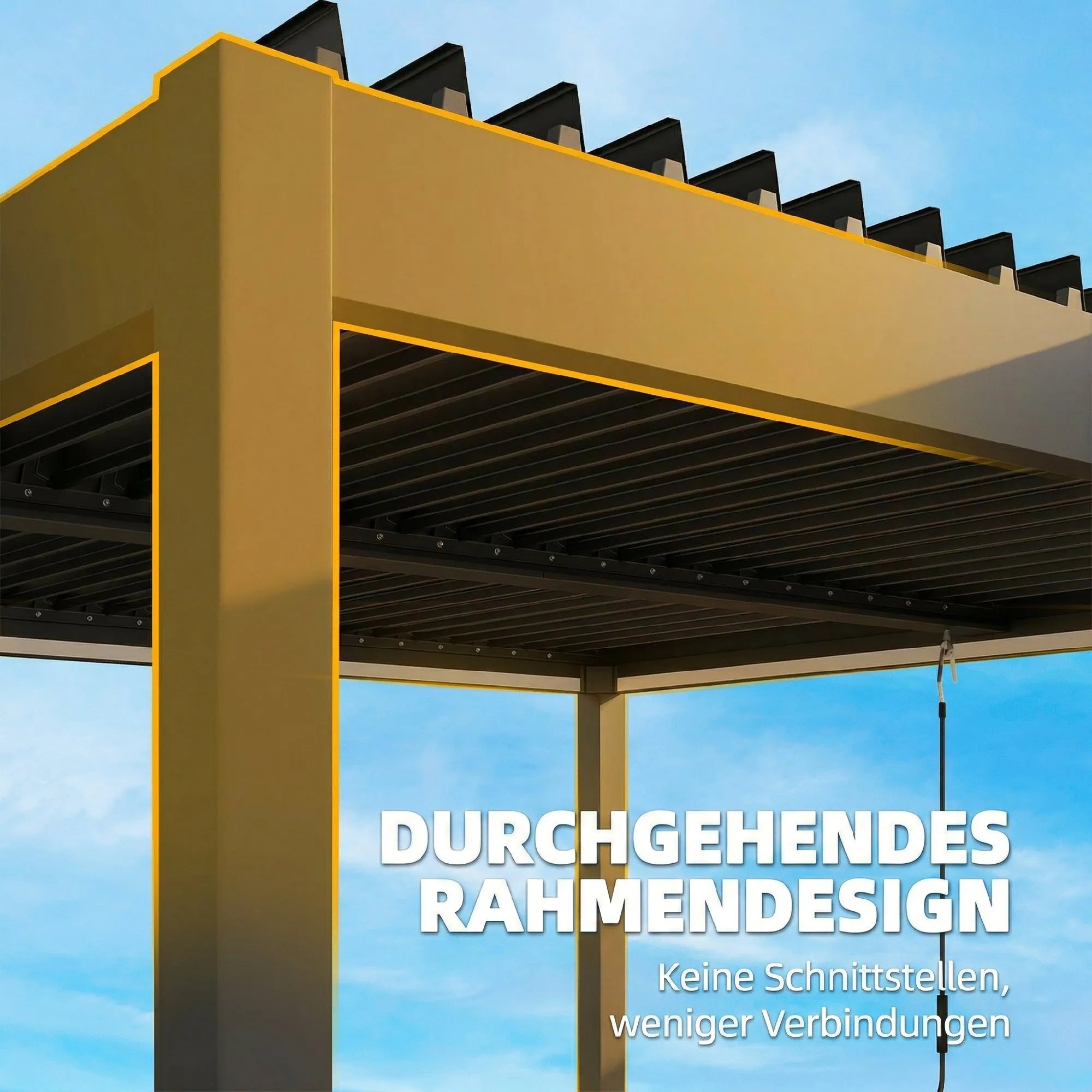 Pergola 3x3 m, aliumininė terasos stoginė su LED apšvietimu ir reguliuojamu lamelių stogu