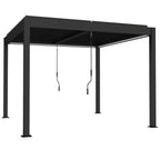 Pergola 3x3 m, aliumininė terasos stoginė su LED apšvietimu ir reguliuojamu lamelių stogu