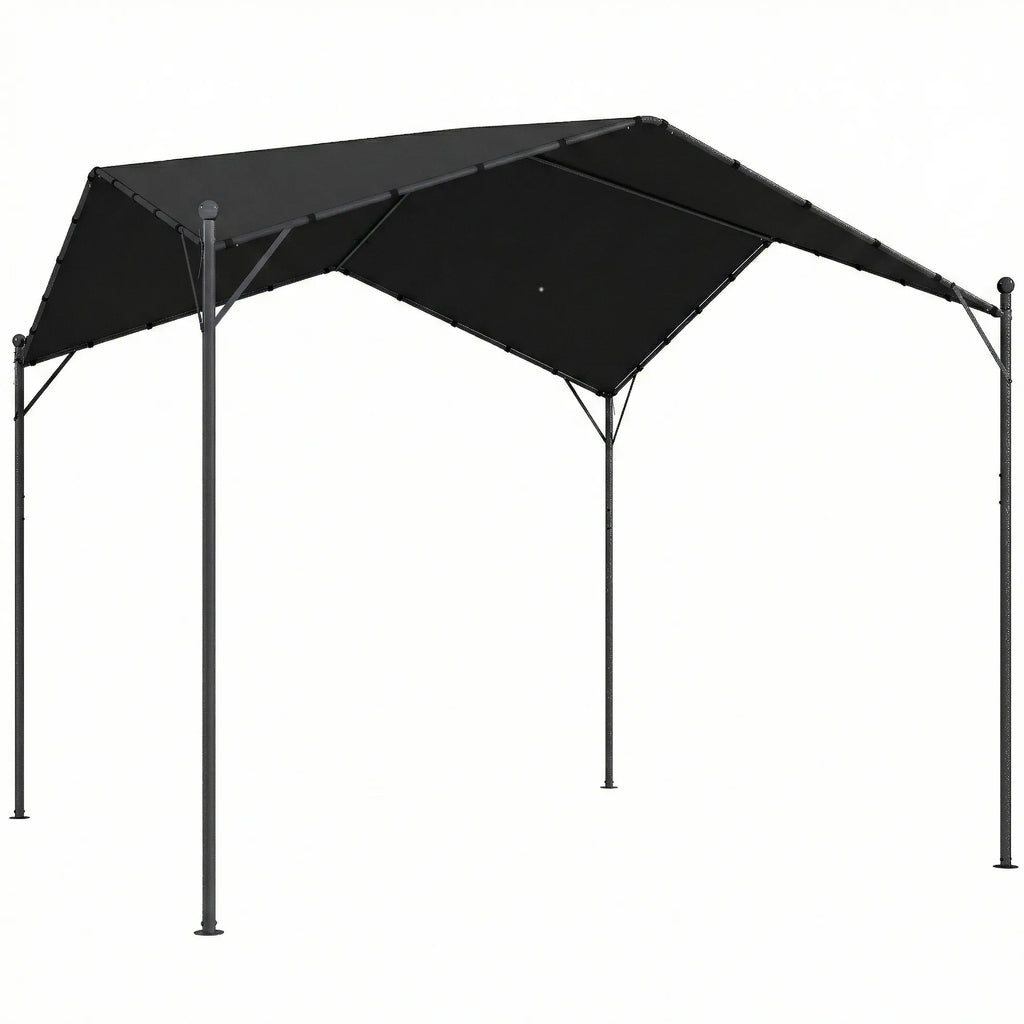 Pergola 3x3m metalinė su poliesterio stogu tamsiai pilka