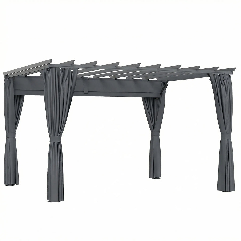 Pergola aliumininė su slankiojamu stogu 3,6x3 m tamsiai pilka