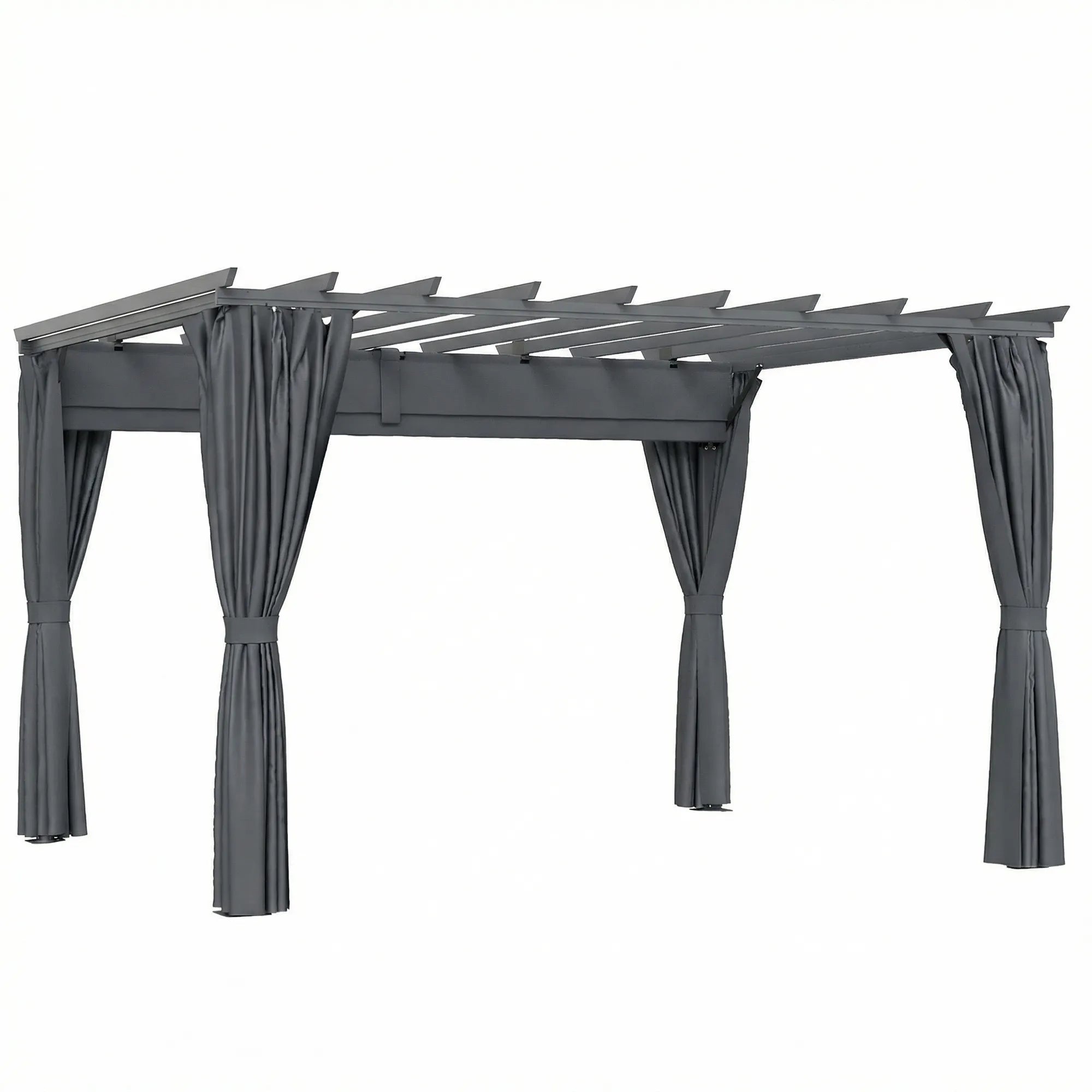 Pergola aliumininė su slankiojamu stogu 3,6x3 m tamsiai pilka